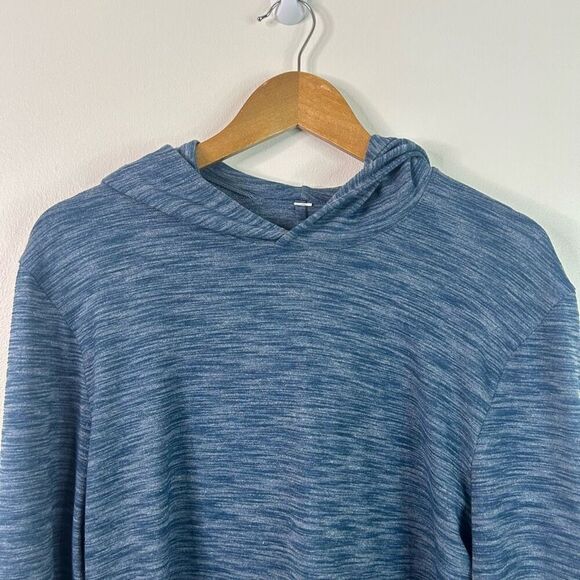 Lululemon Heather Blue Long Sleeve Pulse Slub Pullover Hoodie Men's Size Large - Picture 2 of 11